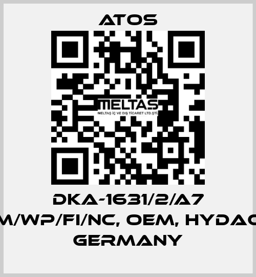 DKA-1631/2/A7 M/WP/FI/NC, OEM, Hydac Germany Atos