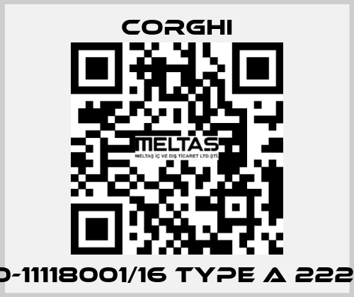 0-11118001/16 Type A 222  Corghi