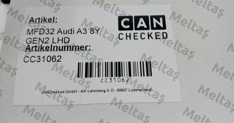 280156 / CANchecked MFD32 GEN 2 - 3.2" Display Audi A3 8Y - LHD CANchecked