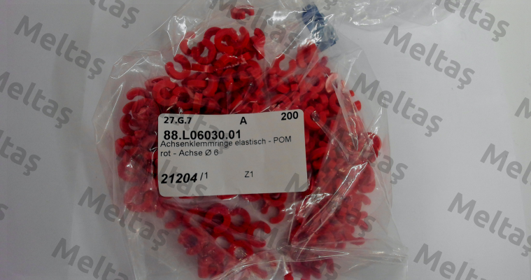 Axle fixing ring elastic - POM red - axle Ø 6 Verpas