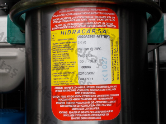 U030A29E1-AI 1“ NPT,76 bar  Hidracar