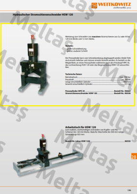 90558/Stromschienenschneider HSW 120 WEITKOWITZ