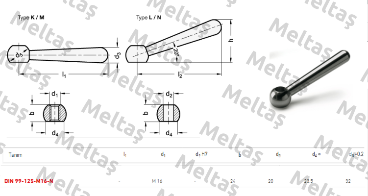 DIN 99-125-M16-N Elesa Ganter