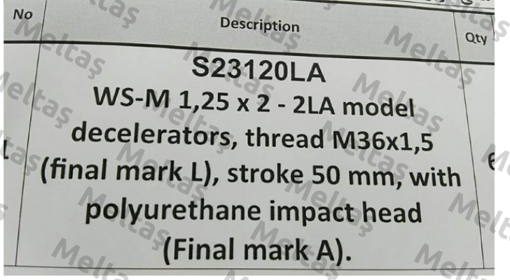 WS-M 1,25 x 2 - 2LA  Weforma