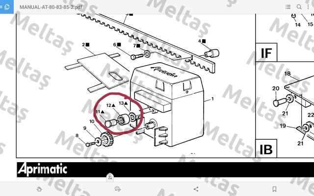 Counter roll for Aprimatic AT80 Z16  Aprimatic