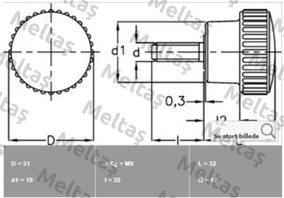 3211 - B.259/30 p-M8x25 (pack 1x25)  Elesa Ganter