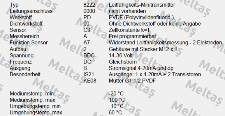 P/N: 00559612, Type: 8222-0000-PD00-C3-A-A7-2-BDC/DC-B * IS21+KE08 Burkert