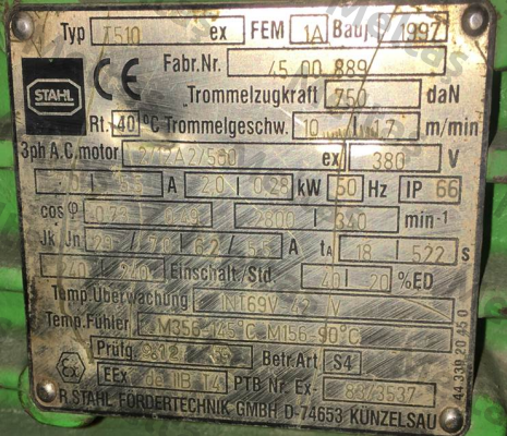 Type    T510 Stahl CraneSystems