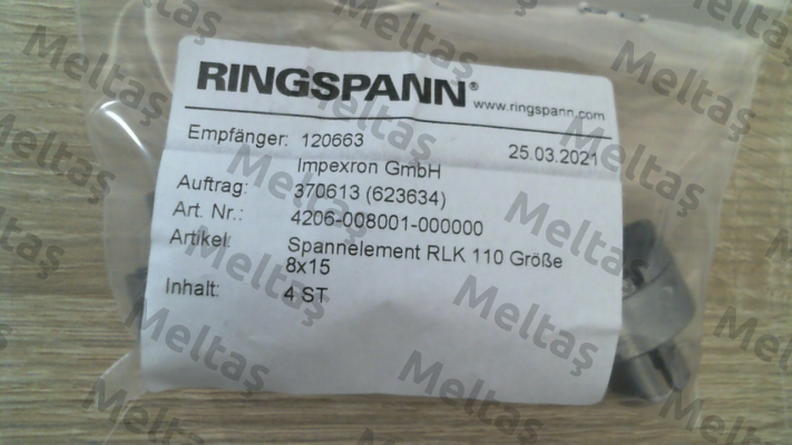 p/n: 4206-008001-000000, Type: RLK 110-8 x 15 Ringspann