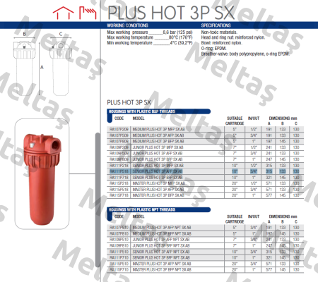 SENIOR PLUS HOT 3P AFP SX10 (RA111P518) Atlas Filtri