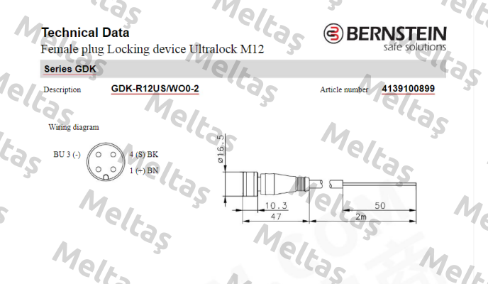 Art.No.4139100899 Type: GDK-R12US/WO0-2 Bernstein