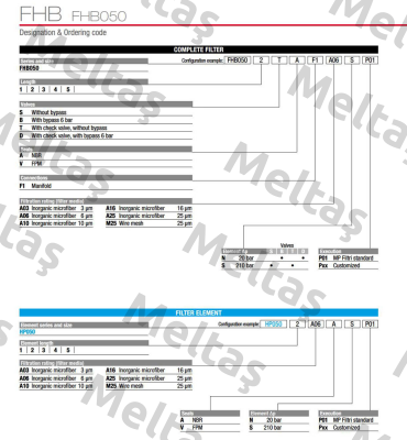 FHB-050-4-S-V-F1-A16-S-P01 MP Filtri