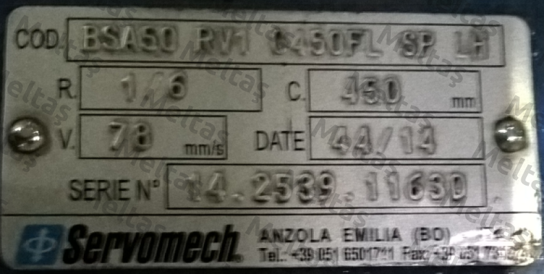 BSA50 - RV1 - C450 - FL - SP - Vers.6 - IEC90 B14 - LH  Servomech